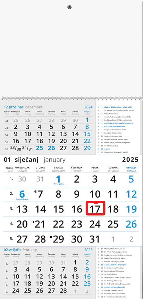 90030003-EC Kalendar 2025 poslovni - katolički