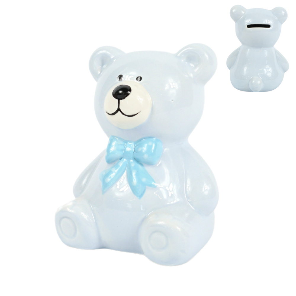 55879 KASICA MEDO KERAMIČKI S PLAVIM ŠALOM 14 cm