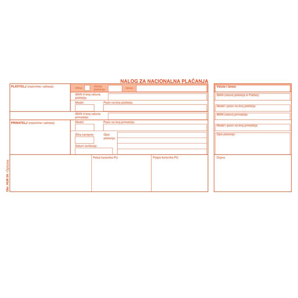 237174-EC Obrazac HUB 3A, OPTIMA, nalog za nac. pl. 3/1, A4,1+0 LASER 900/1