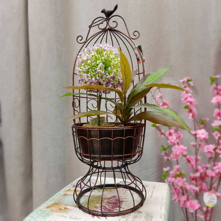 STALAK ZA TEGLU DEKORATIVNI METALNI KAVEZ 24,5x9 CM Smeđa